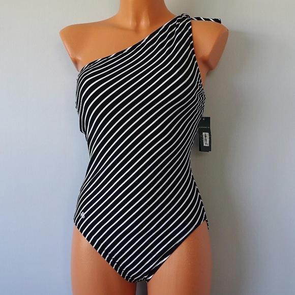 ralph lauren one shoulder swimsuit